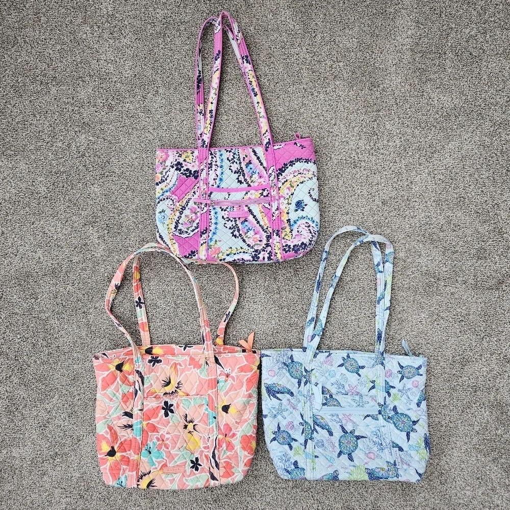LOT Vera Bradley Tote Bags Turtle Dream Wildflower Paisley Rainforest Lily RARE